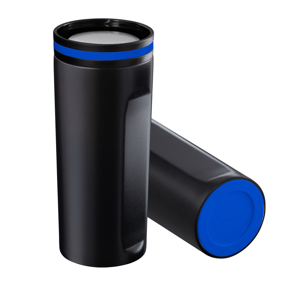 Thermobeker RETUMBLER-mySTEELONE - blauw, zwart, zilver, wit