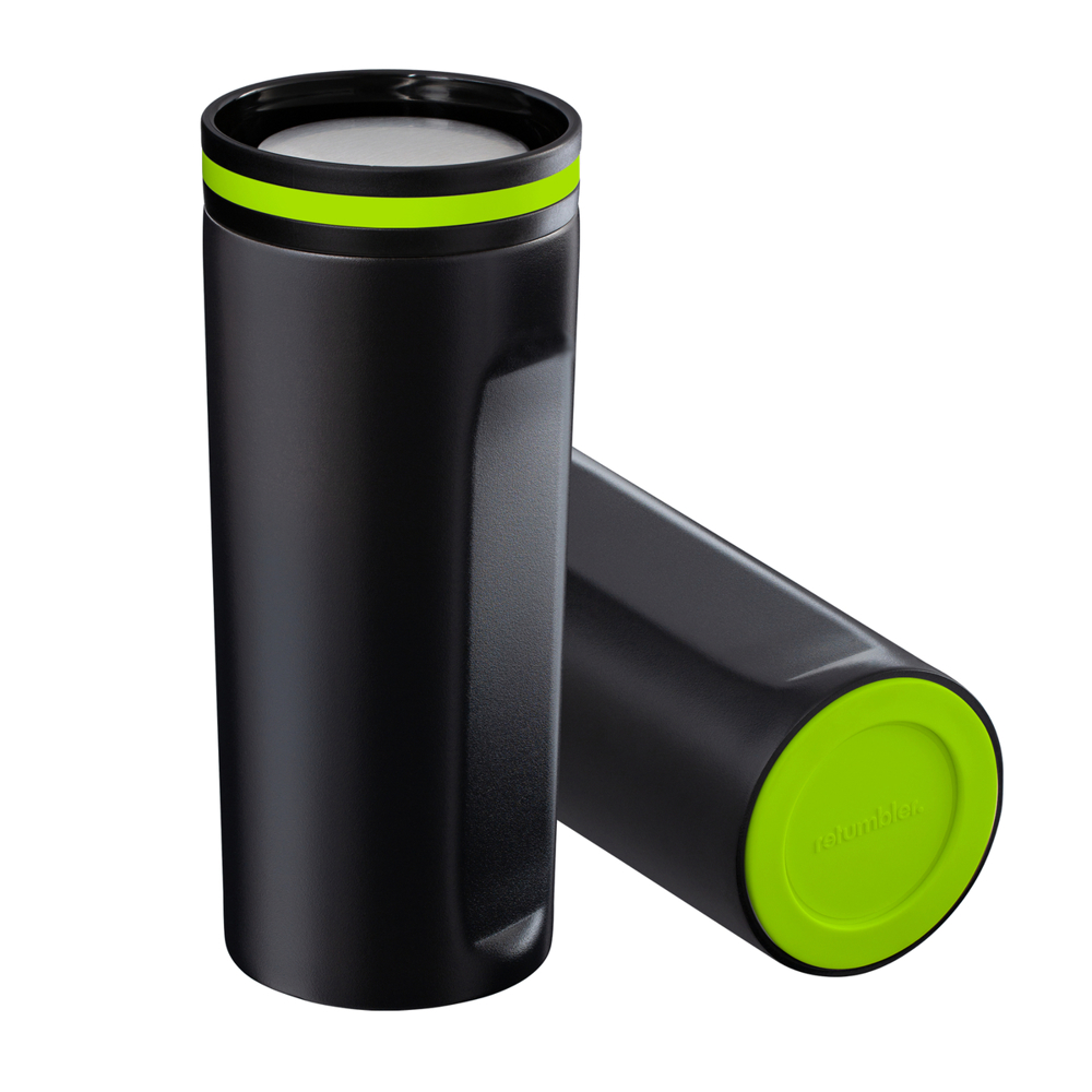 Thermobeker RETUMBLER-mySTEELONE - lichtgroen, zwart, zilver, wit