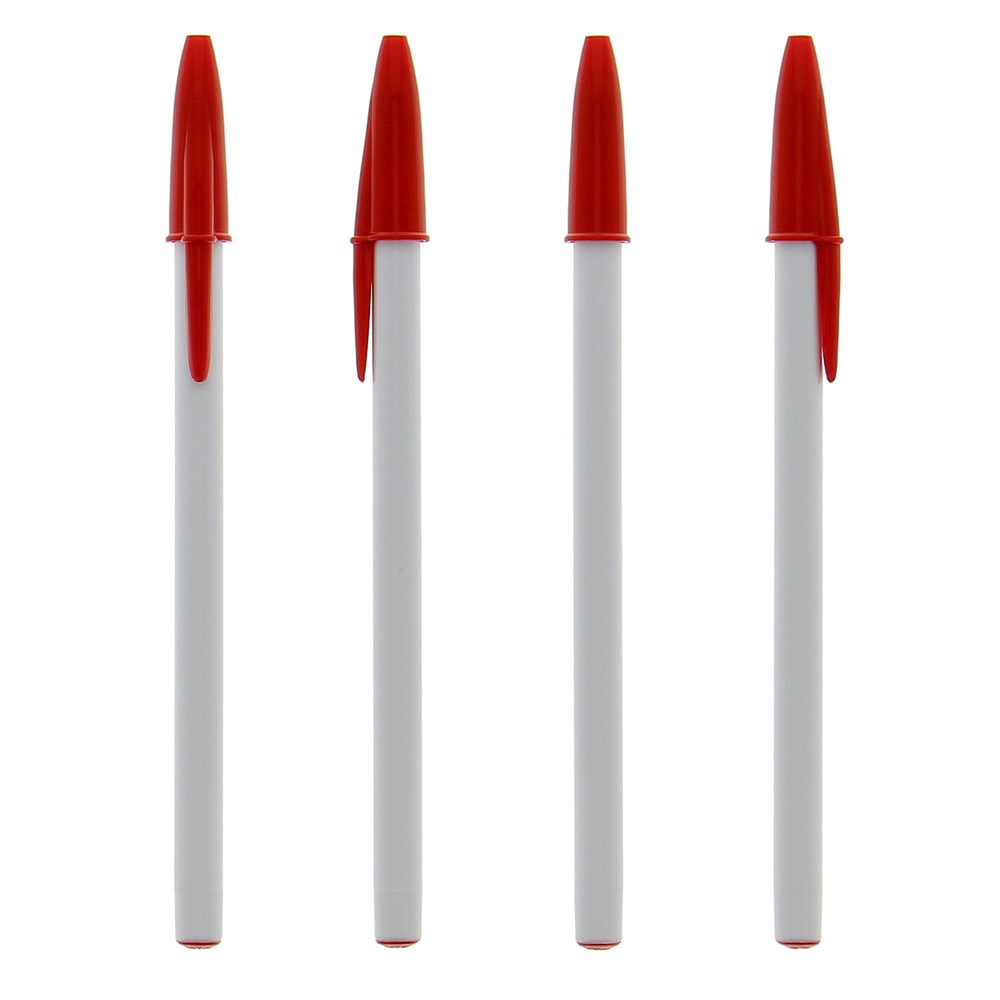 BIC® Style balpen - Wit / Rood / Blauwe Inkt