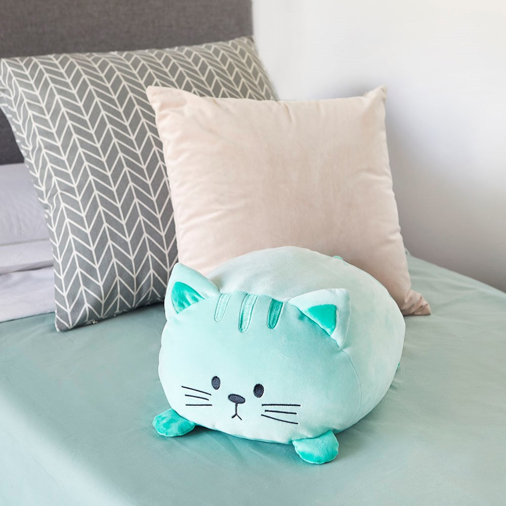 Kussen,Kitty,turquoise,polyester