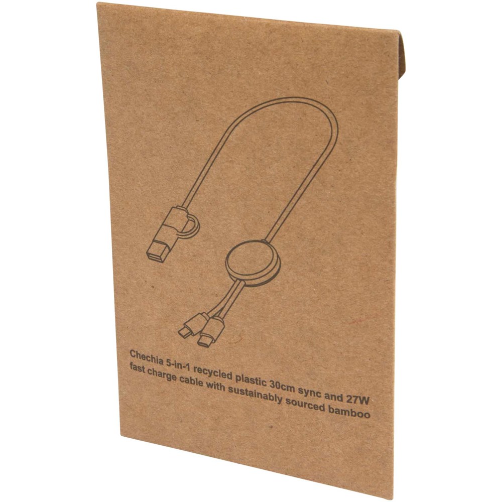 Citala 5-in-1 30 cm datasynchronisatie- en 27 W snellaadkabel van gerecycled plastic