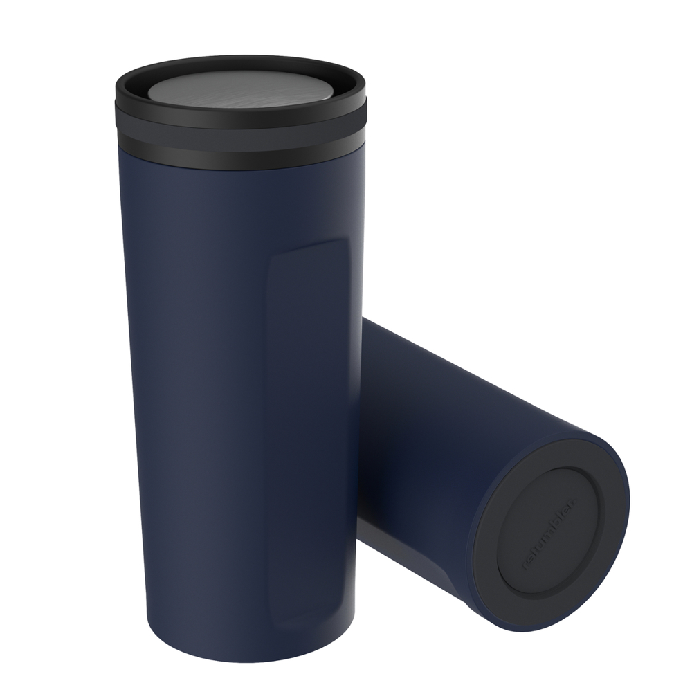 Thermobeker RETUMBLER-mySTEELONE - donkergrijs, wit, navy, zwart, zilver
