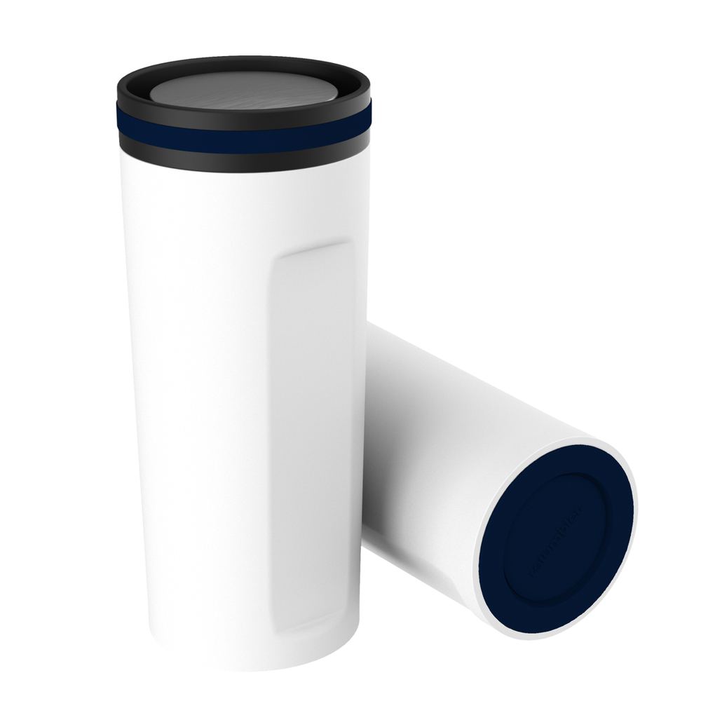 Thermobeker RETUMBLER-mySTEELONE - zilver, wit, navy