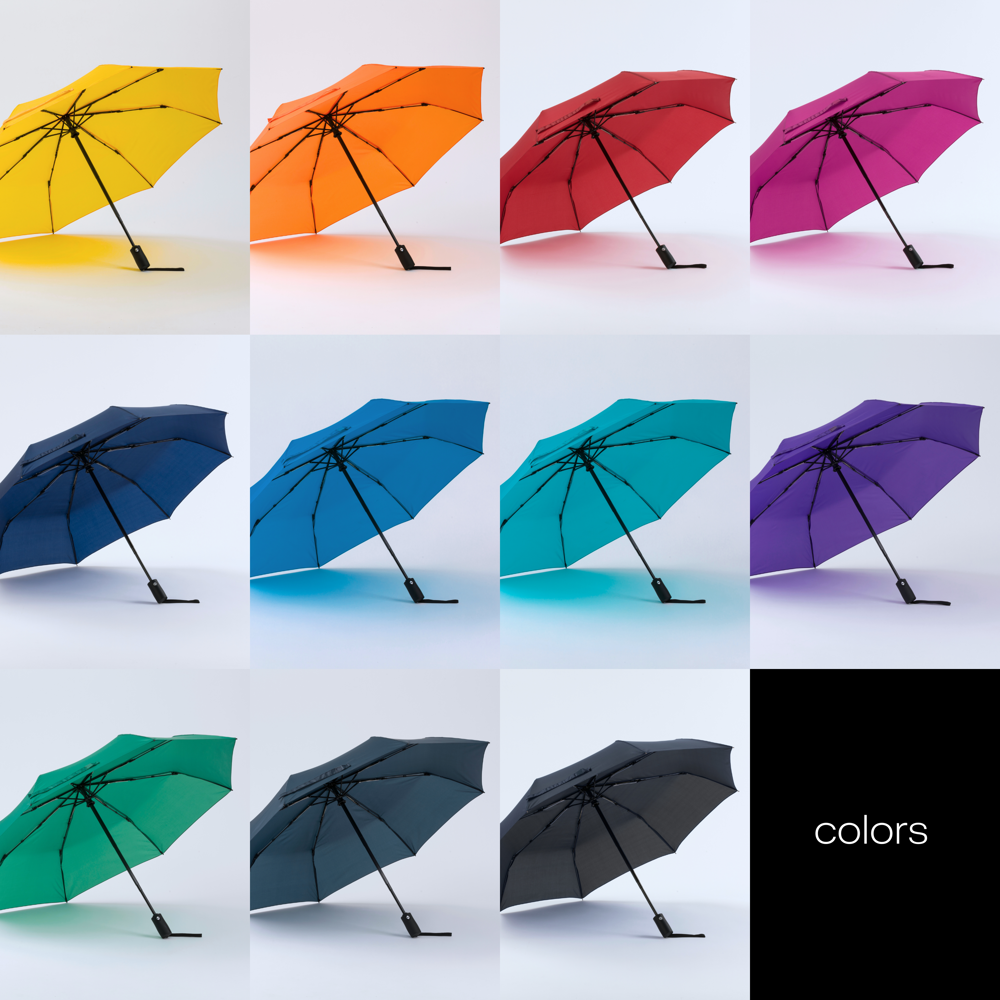 Primo compacte automatische paraplu, 180T pongee met waterafstotende coating