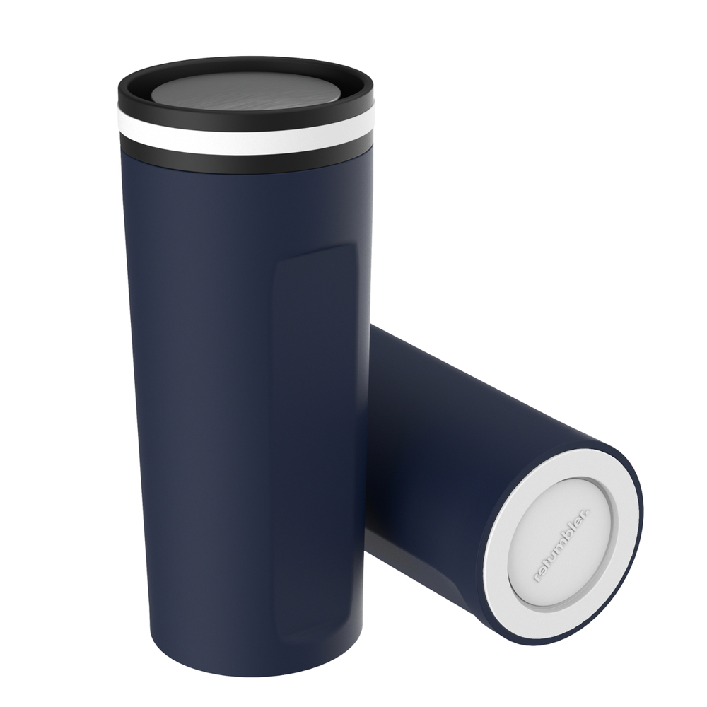 Thermobeker RETUMBLER-mySTEELONE - wit, navy, zwart, zilver