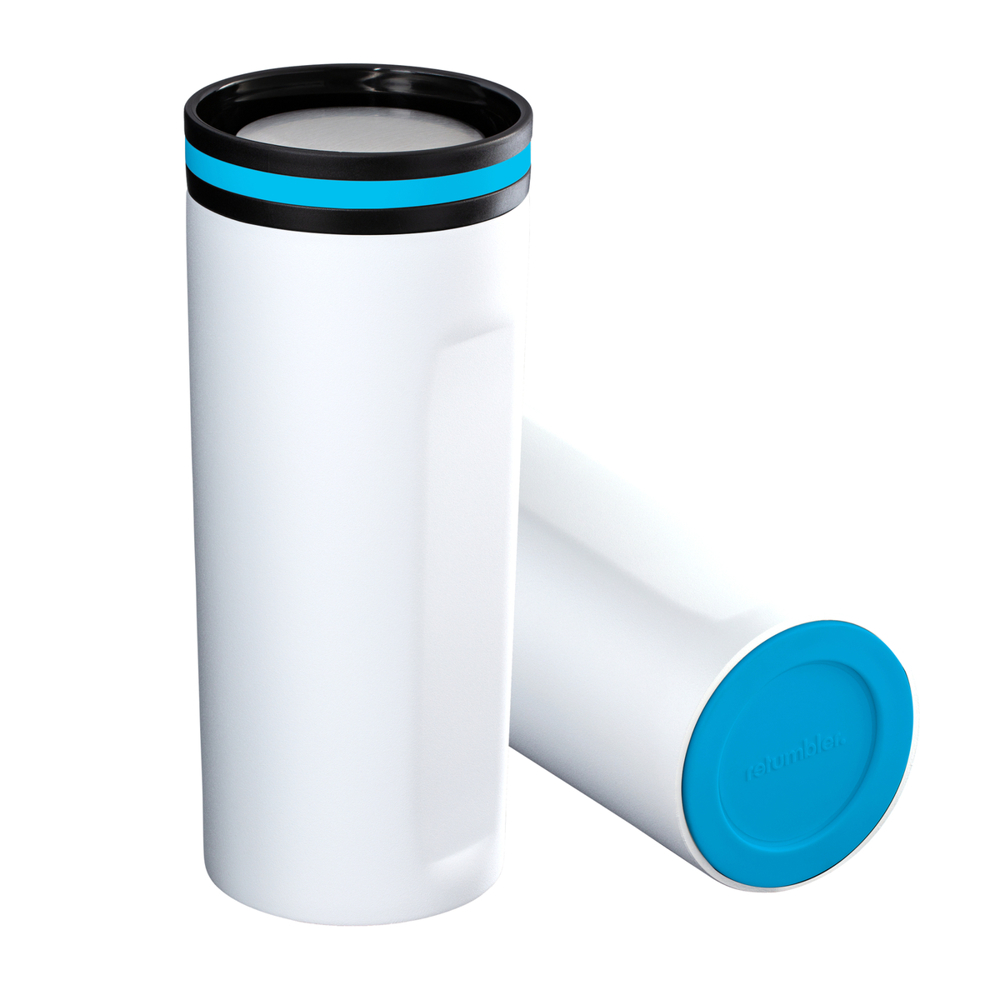 Thermobeker RETUMBLER-mySTEELONE - cyaan, zilver, wit