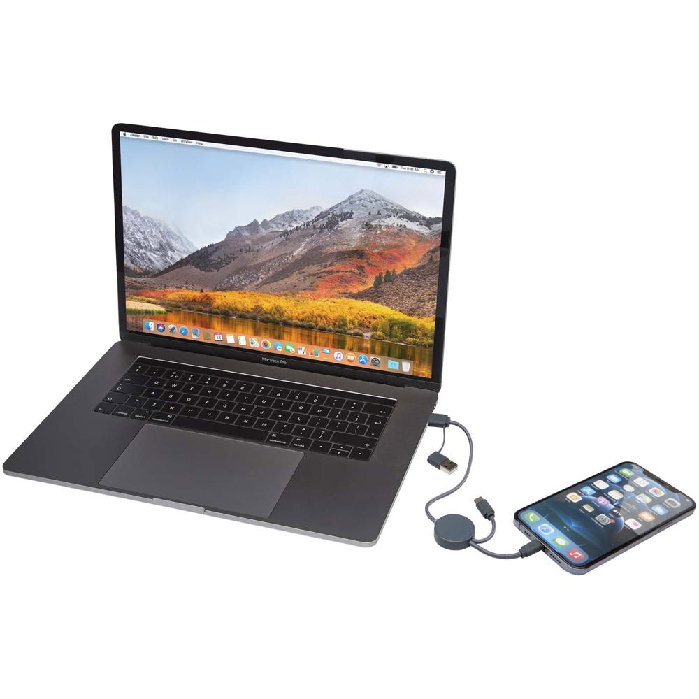 Citala 5-in-1 30 cm datasynchronisatie- en 27 W snellaadkabel van gerecycled plastic