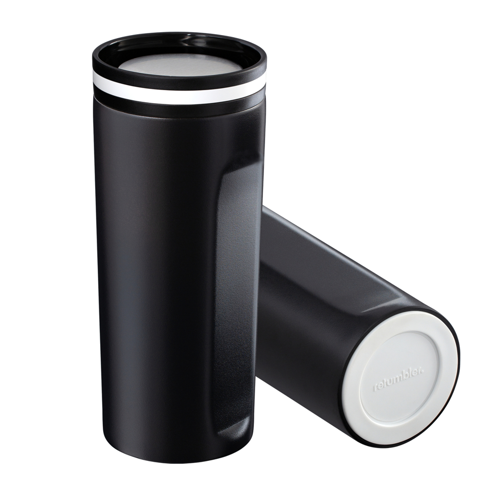Thermobeker RETUMBLER-mySTEELONE - wit, zwart, zilver