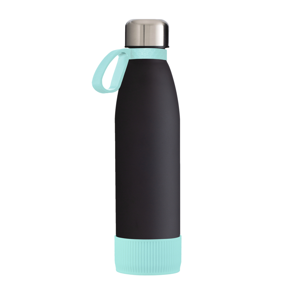 Fles RETUMBLER-myTOULON GLASS - lichtblauw, zwart