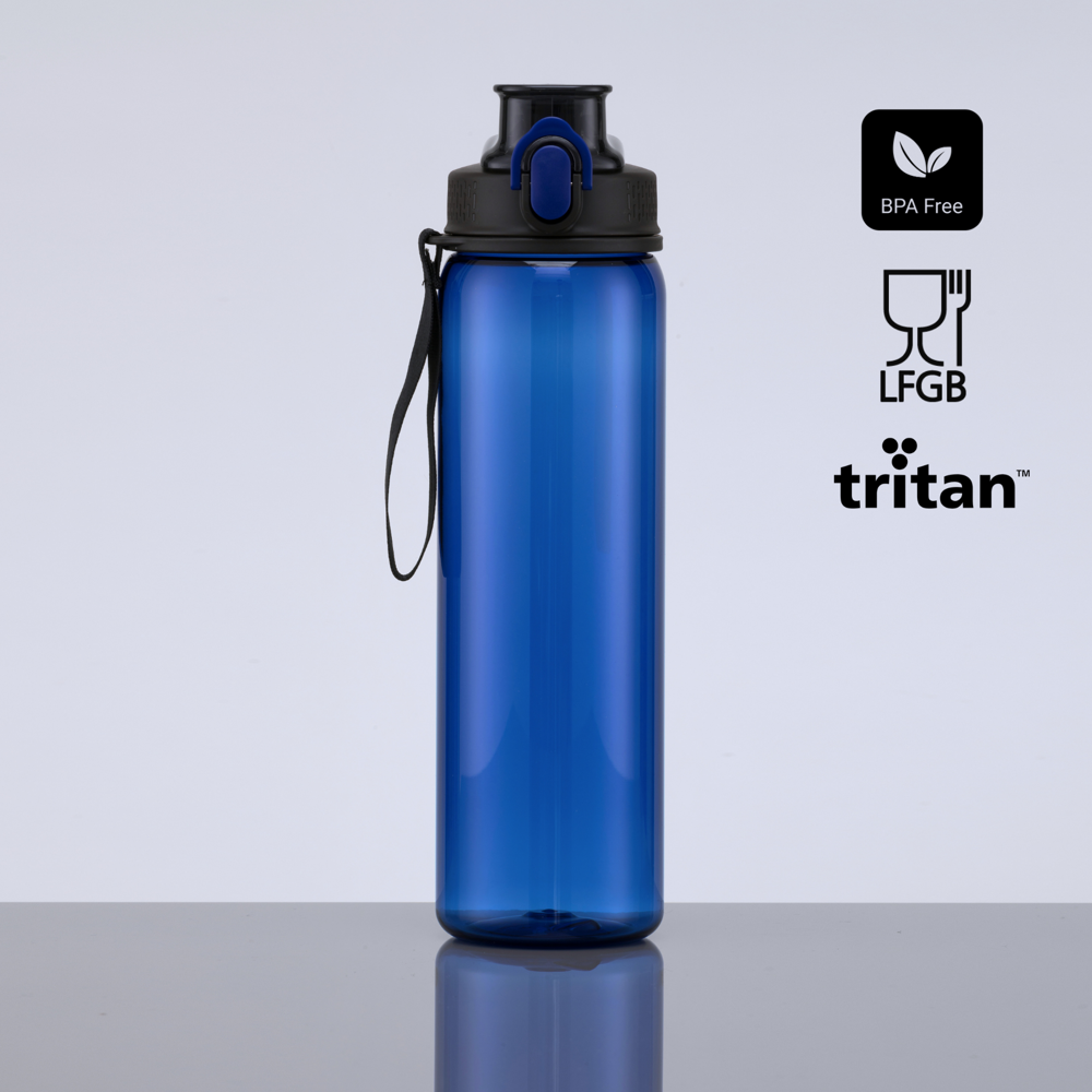 Neon tritan™ waterfles, 750 ml - Marineblauw