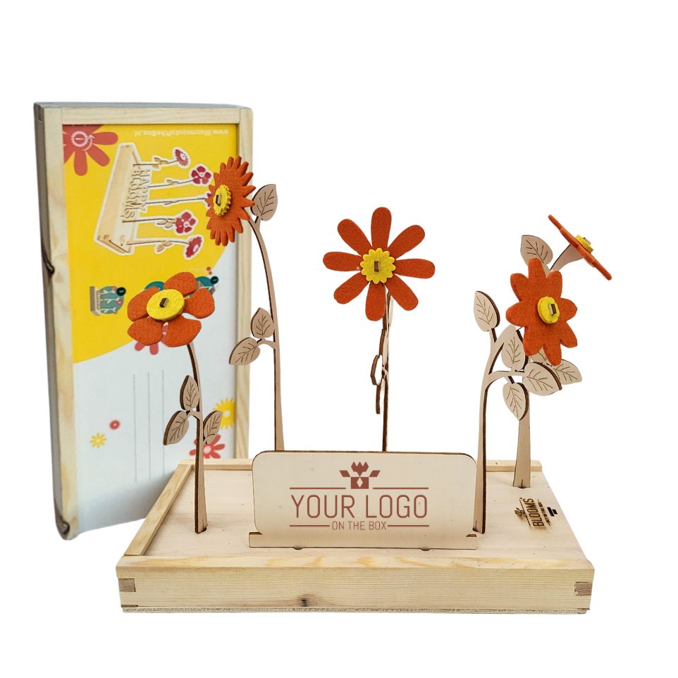 Happy Blooms 'Your logo' - oranje