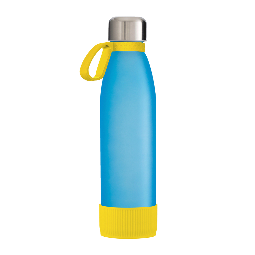 Fles RETUMBLER-myTOULON GLASS - geel, zilver, cyaan