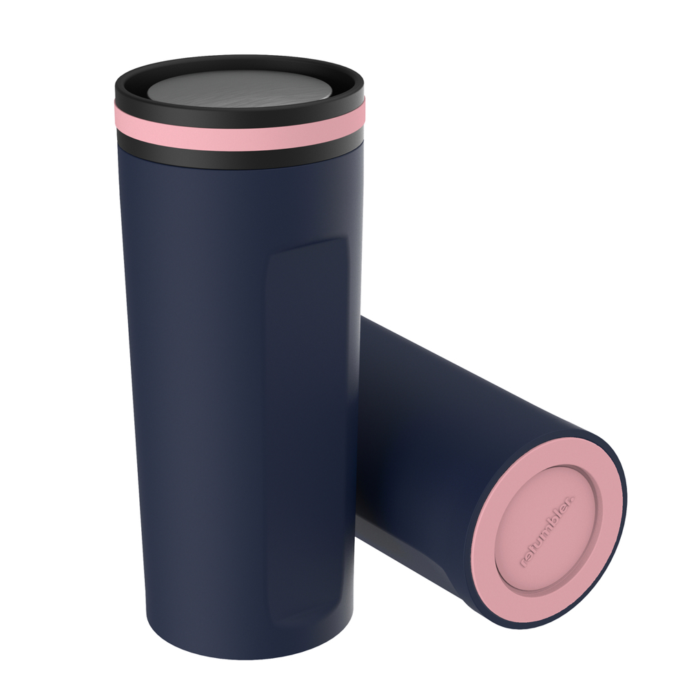 Thermobeker RETUMBLER-mySTEELONE - lichtmagenta, roze, wit, navy, zwart, zilver