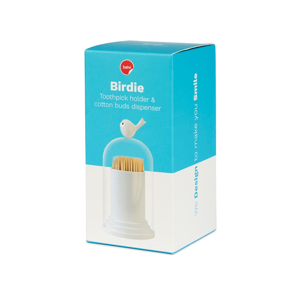 Tandenstoker houder & wattenstaafjes,Birdie