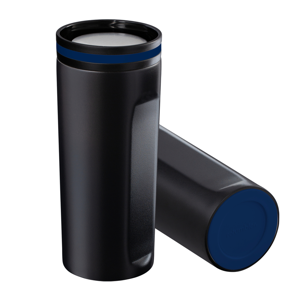 Thermobeker RETUMBLER-mySTEELONE - donkerblauw, zwart, zilver, wit