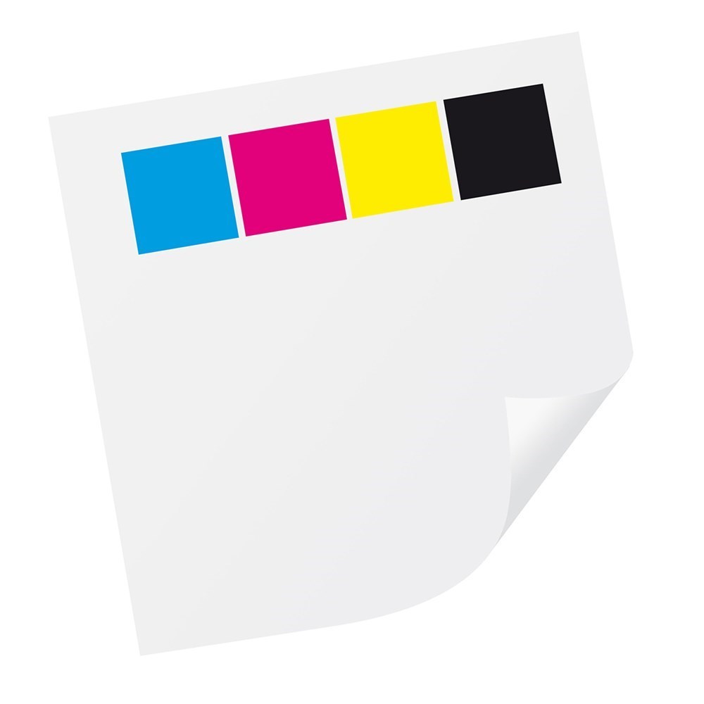 Enkelbladbedrukking voor notitiedoos >50 mm, 4 kleuren