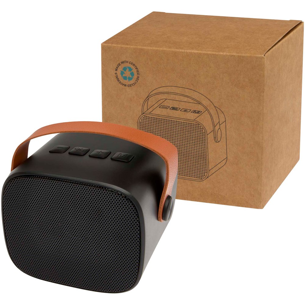 Diya 3W draadloze speaker van gerecycled plastic - Zwart