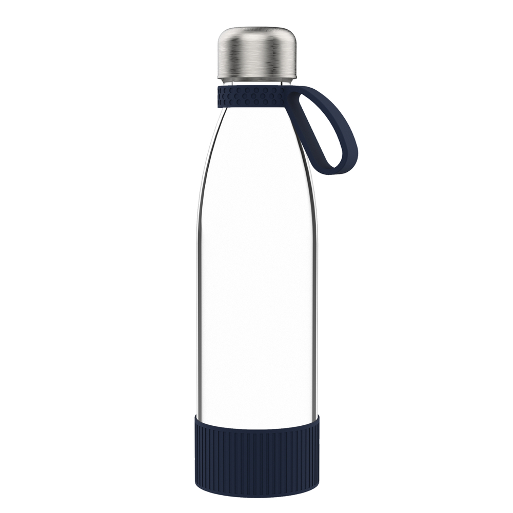 Fles RETUMBLER-myTOULON GLASS - zilver, transparant, navy