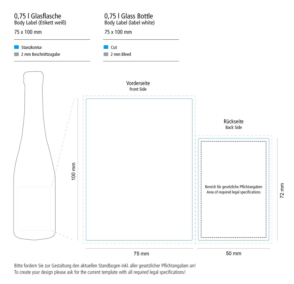 Secco, 075 l (glas), Body Label