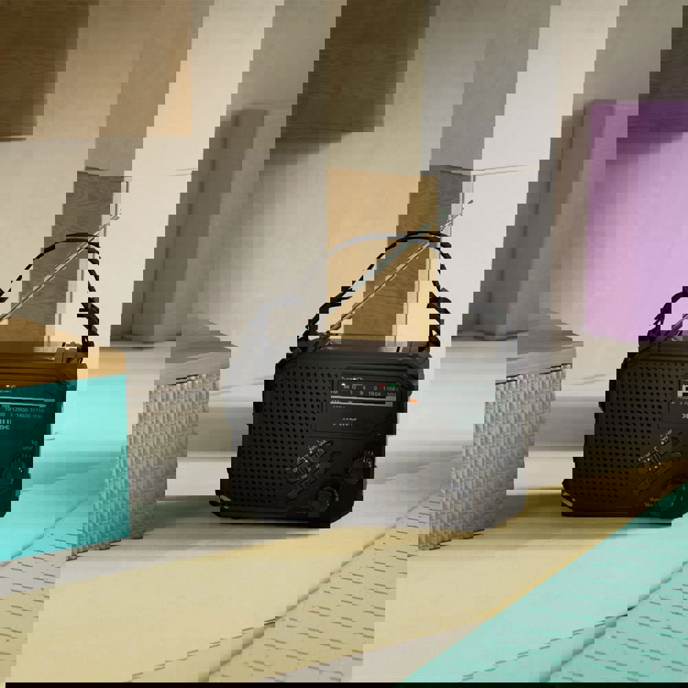 Philips TAR1609 Noodradio met Analoge FM/AM-tuner en Zaklamp