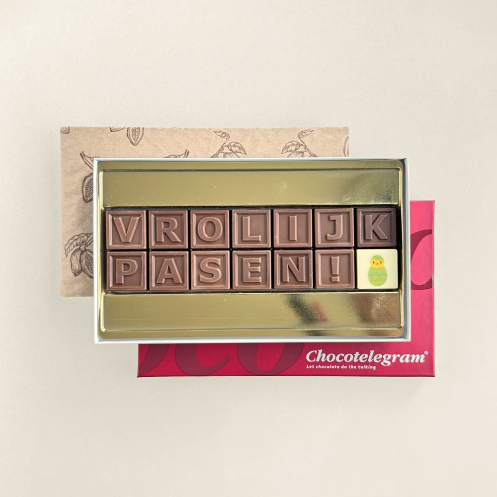 ChocoTelegram 14 | vrolijk Pasen! | melk/wit | 133g