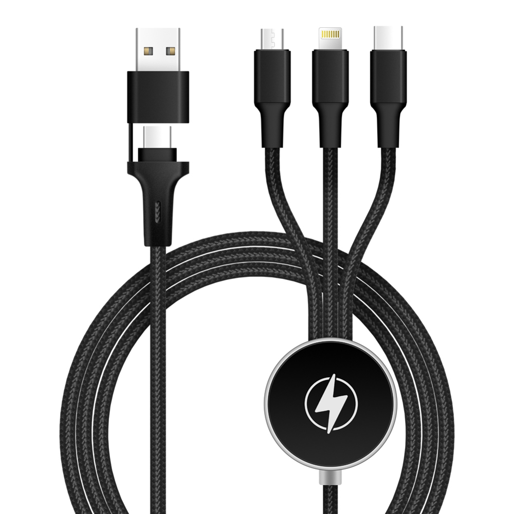 5 in 1 Oplaadkabel CM-5089 Silver - Zwart - Black C