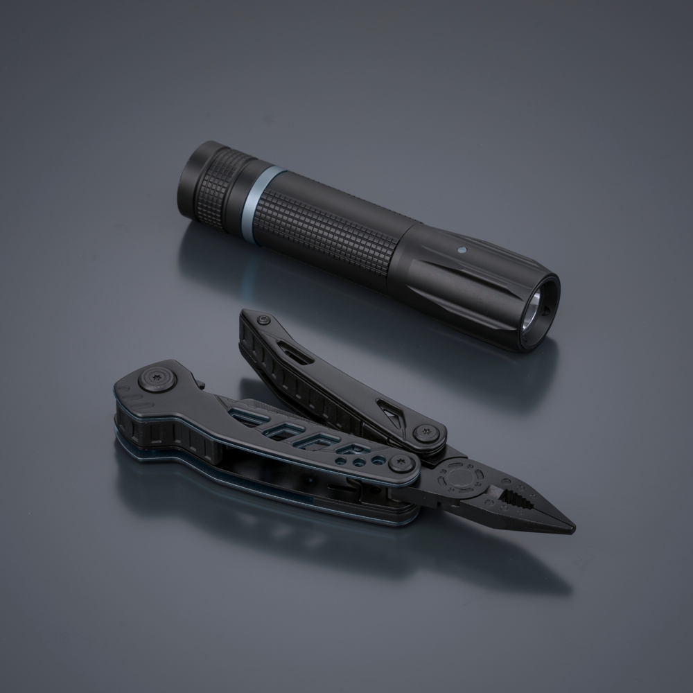 Optima Color set II: multitool en kleine zaklamp - Grijs