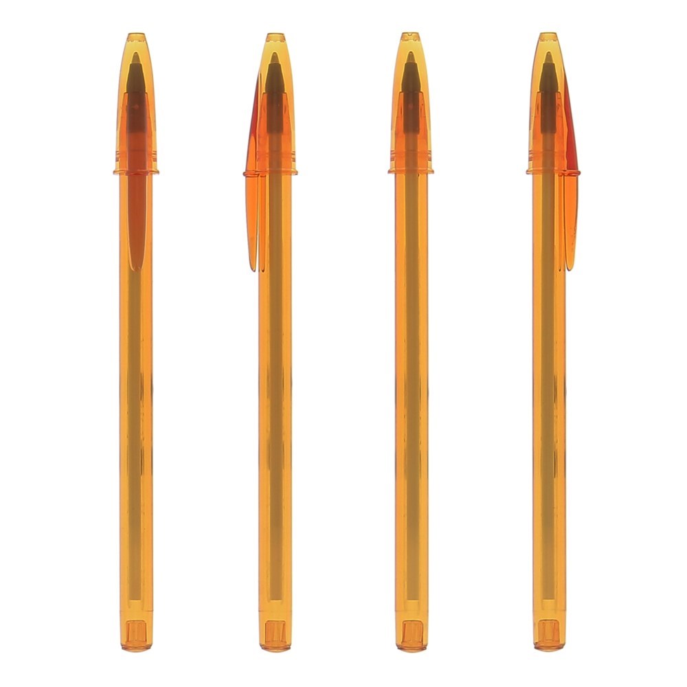 BIC® Style balpen - Doorzichtig Oranje / Doorzichtig Oranje / Blauwe Inkt