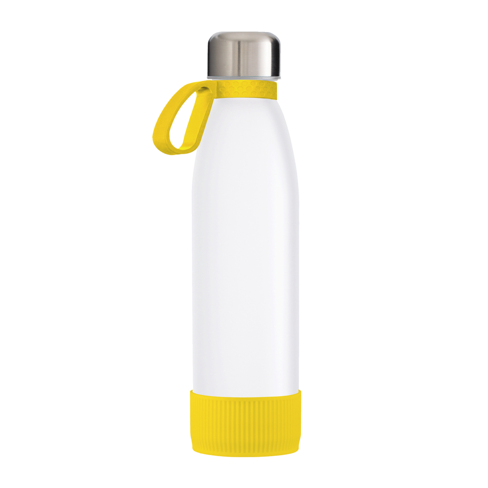 Fles RETUMBLER-myTOULON GLASS - geel, zilver, wit