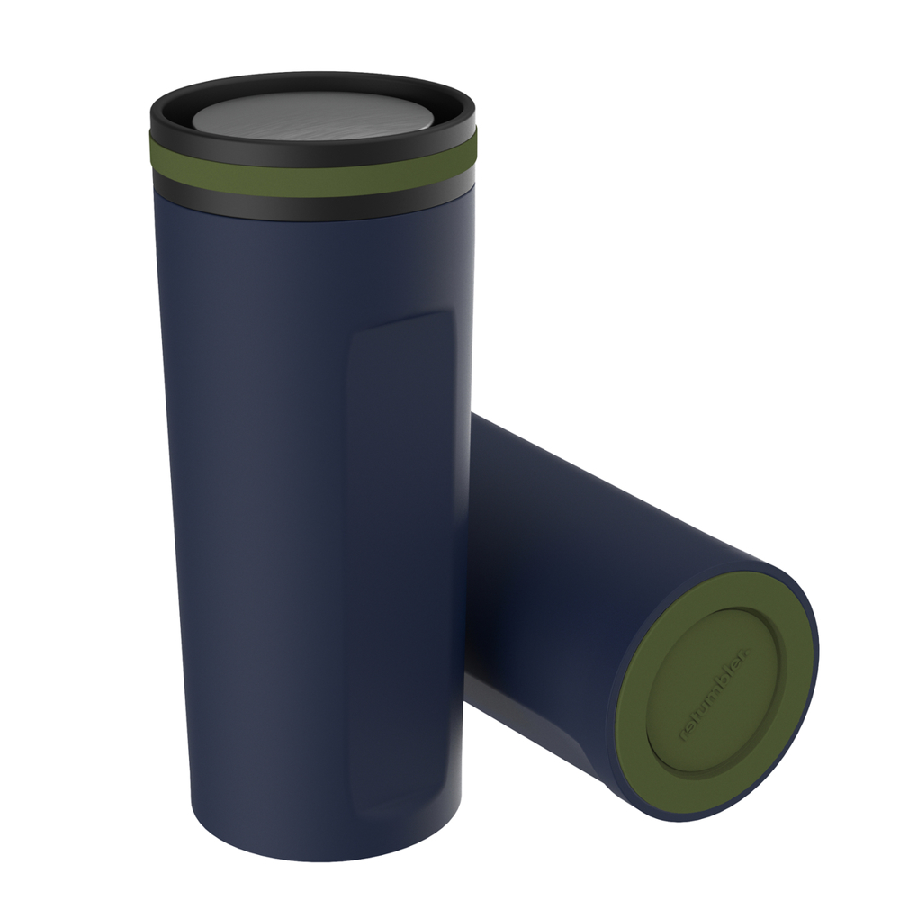 Thermobeker RETUMBLER-mySTEELONE - donkergroen, oijfgroen, wit, navy, zwart, zilver