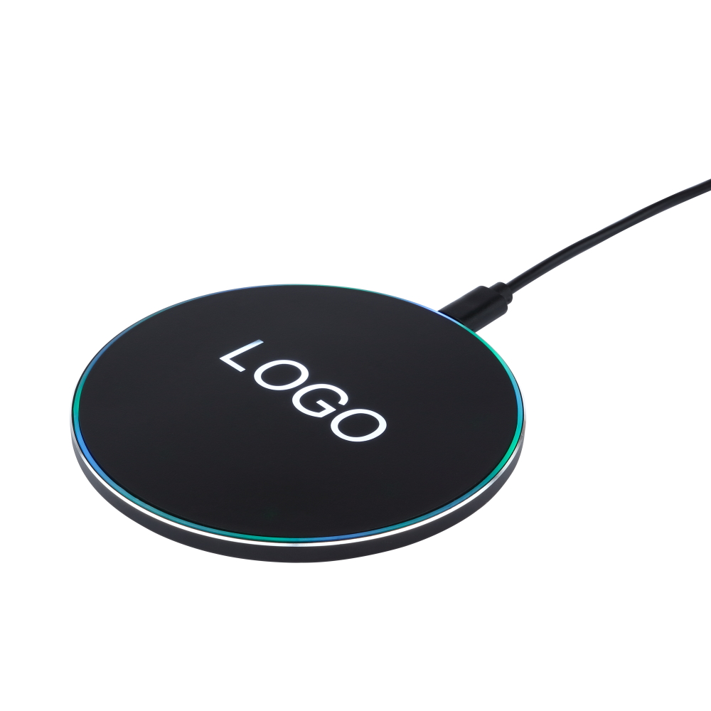 Wireless Charger met LED Logo CM-6137 Zwart