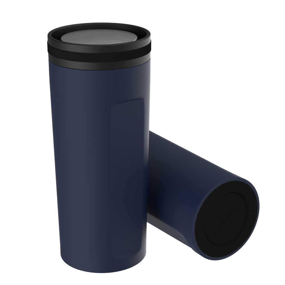 Thermobeker RETUMBLER-mySTEELONE - zwart, wit, navy, zilver