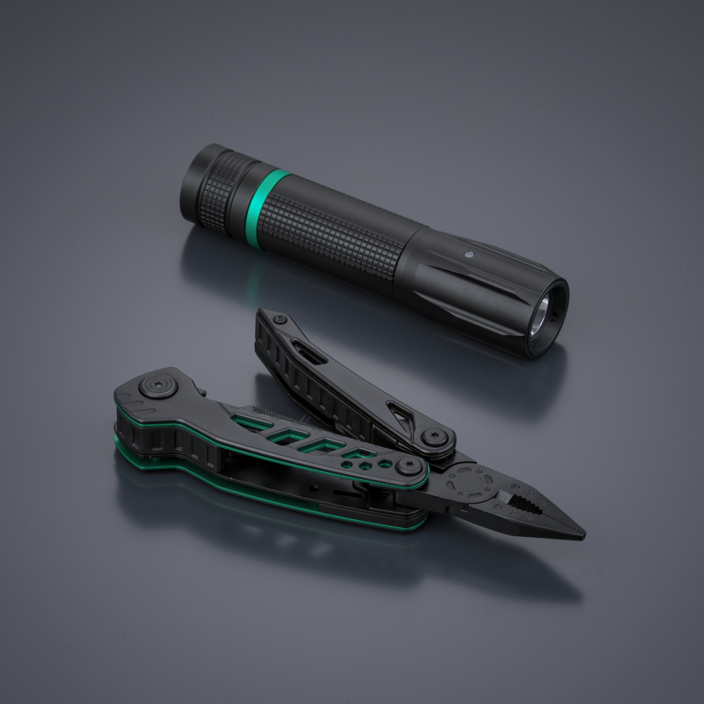 Optima Color set II: multitool en kleine zaklamp - Groen