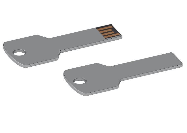 USB stick Sleutel vierkant 2.0 chroom 4GB