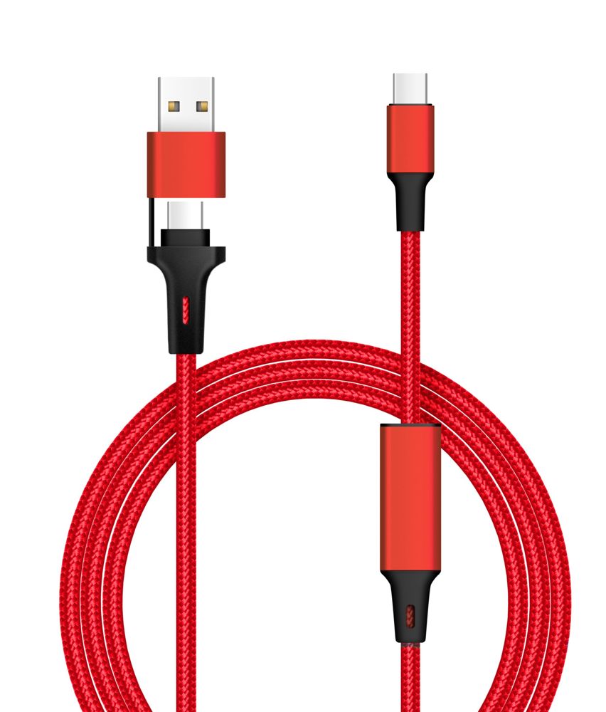 Laadkabel 2 in 1 CM-5087 Silver - Blauw