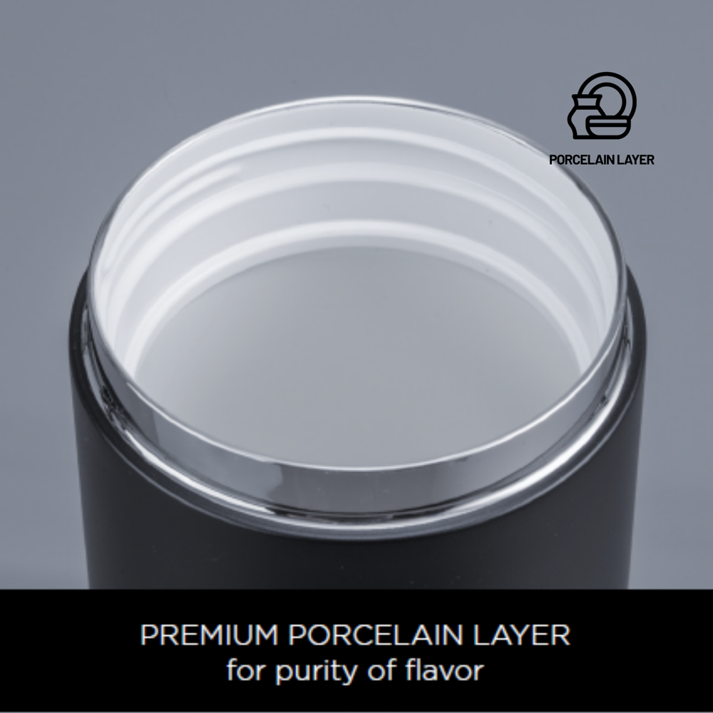 Porcelain Set: thermomok 630 ml en voedselcontainer 800 ml met porseleinen coating