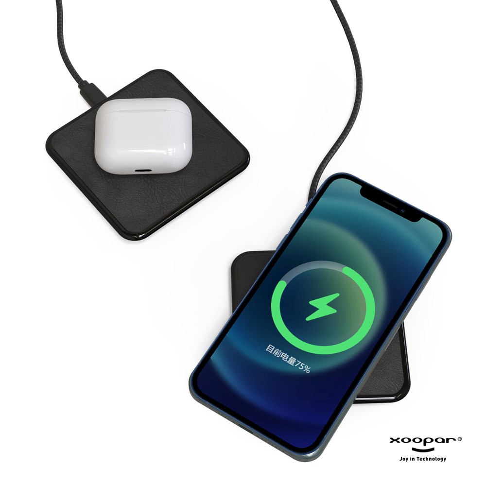 2259 | Xoopar Iné Wireless Fast Charger - Recycled Leather 15W