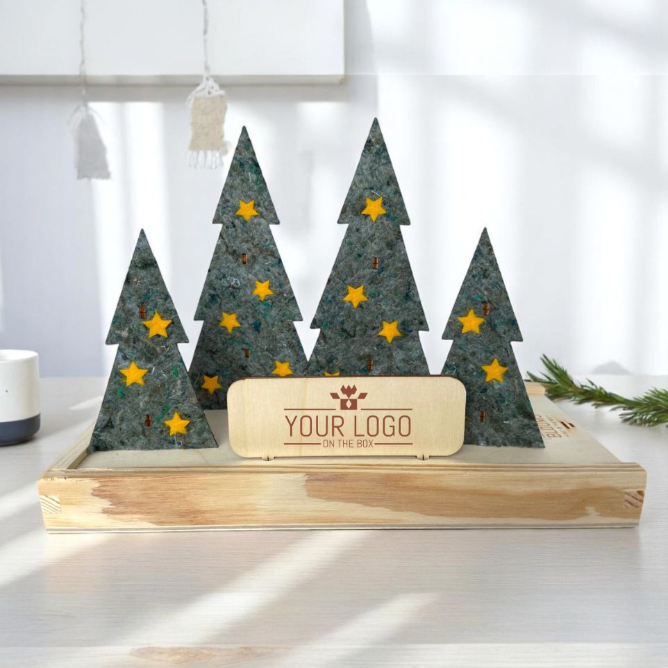 Happy Xmas 'Your logo'- red stars