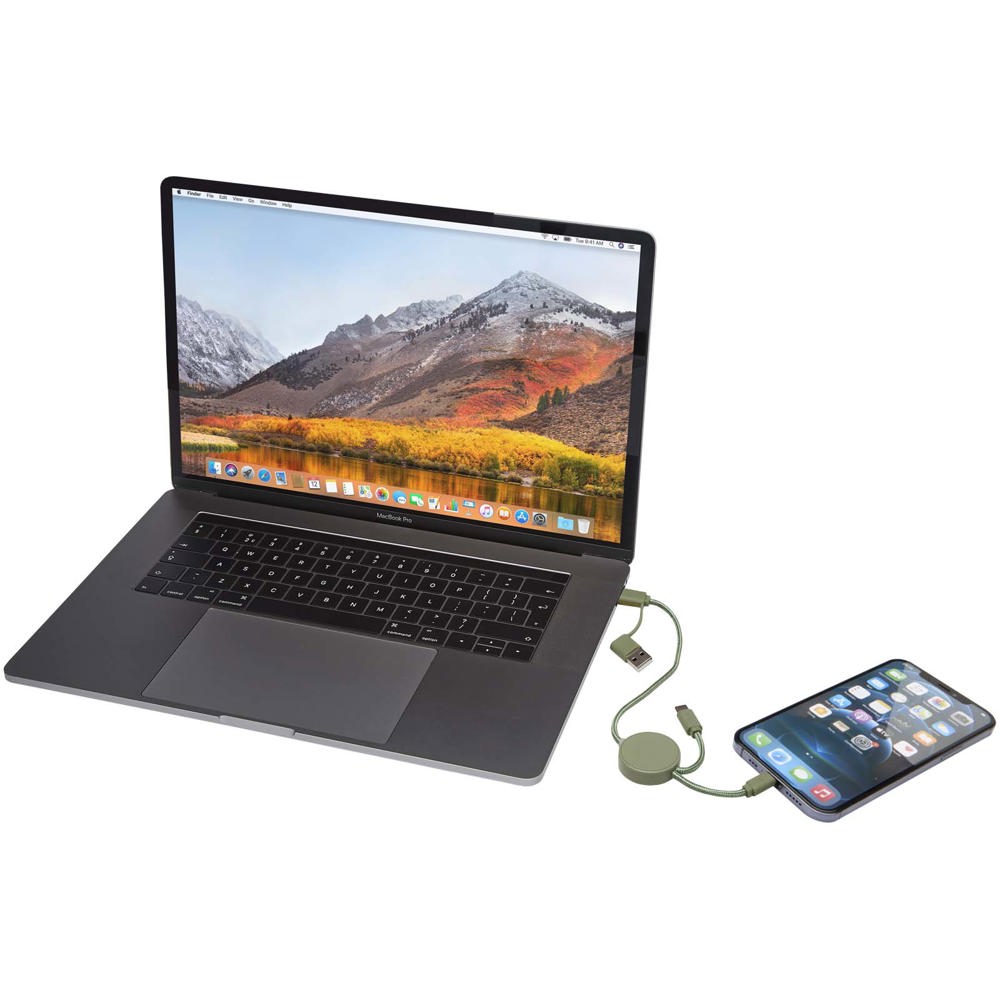 Citala 5-in-1 30 cm datasynchronisatie- en 27 W snellaadkabel van gerecycled plastic