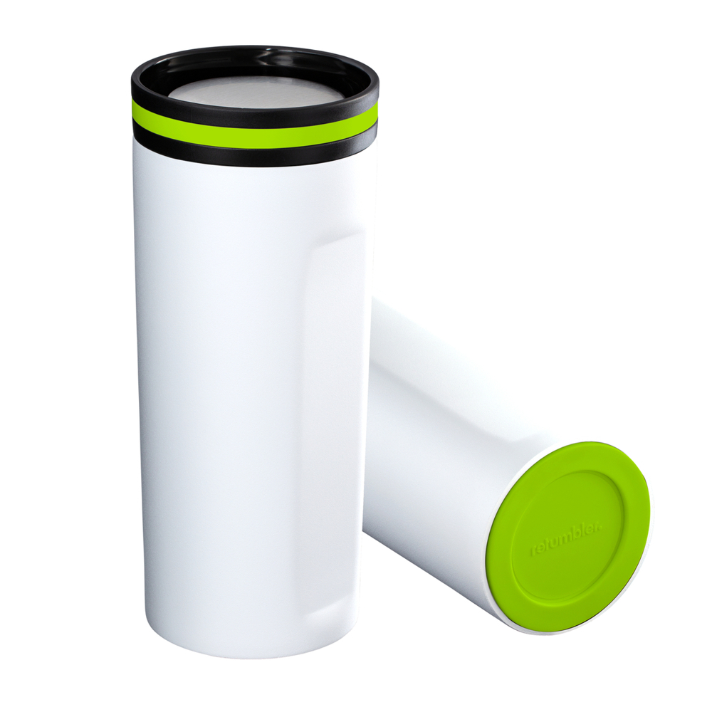 Thermobeker RETUMBLER-mySTEELONE - lichtgroen, zilver, wit